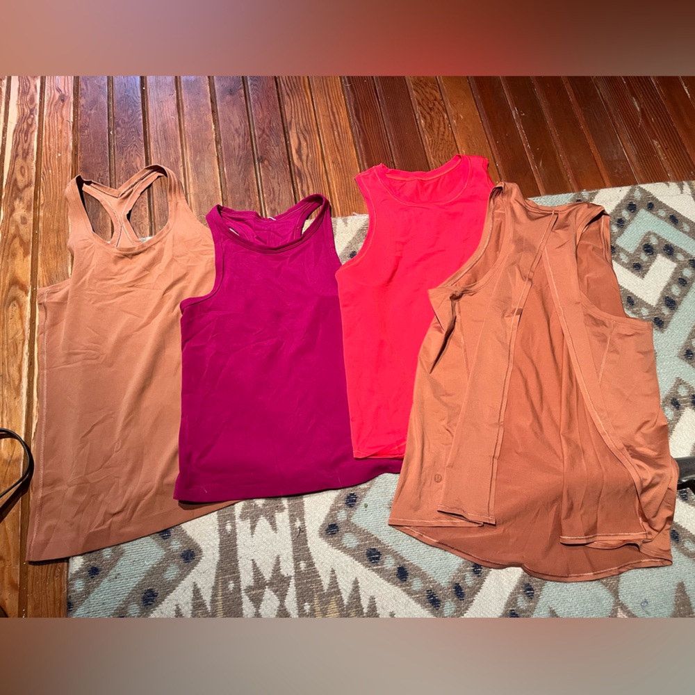 lululemon athletica Tank Tops in Pink, Red, and Brown